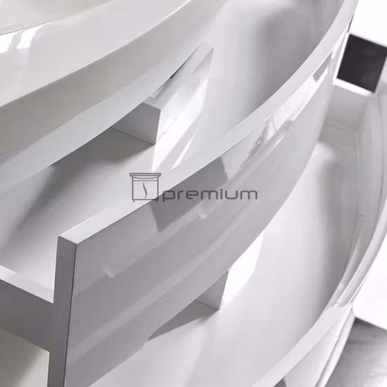 樹脂シンクモダンなバスルーム壁掛けラッカー仕上げキャビネット化粧台LEDミラー付き