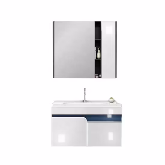 北米スタイルのモダンな無垢材のバスルームの化粧台キャビネット